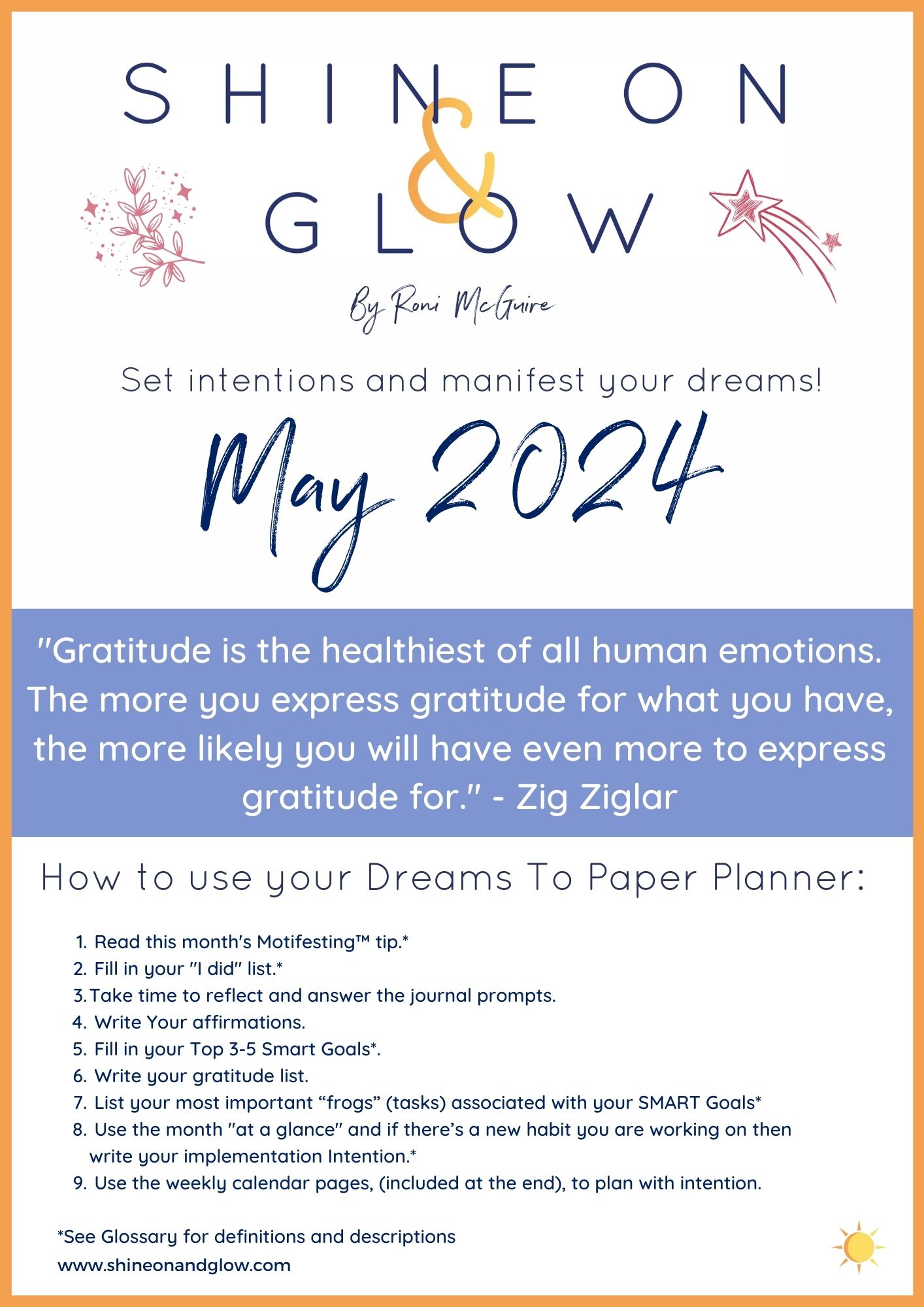 Shine On and Glow Manifesting Planner April 2024 