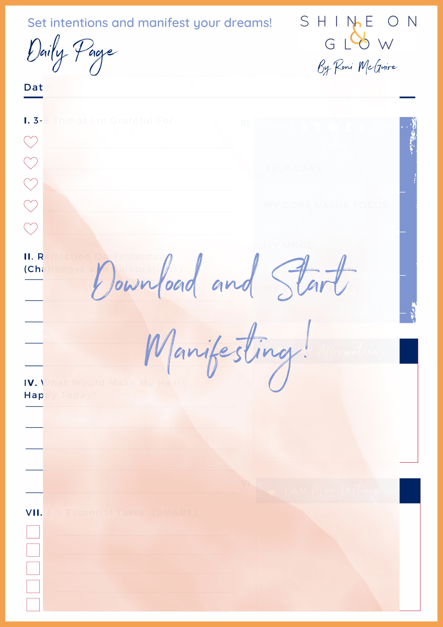 Shine On and Glow October Manifesting Planner Roni McGuire